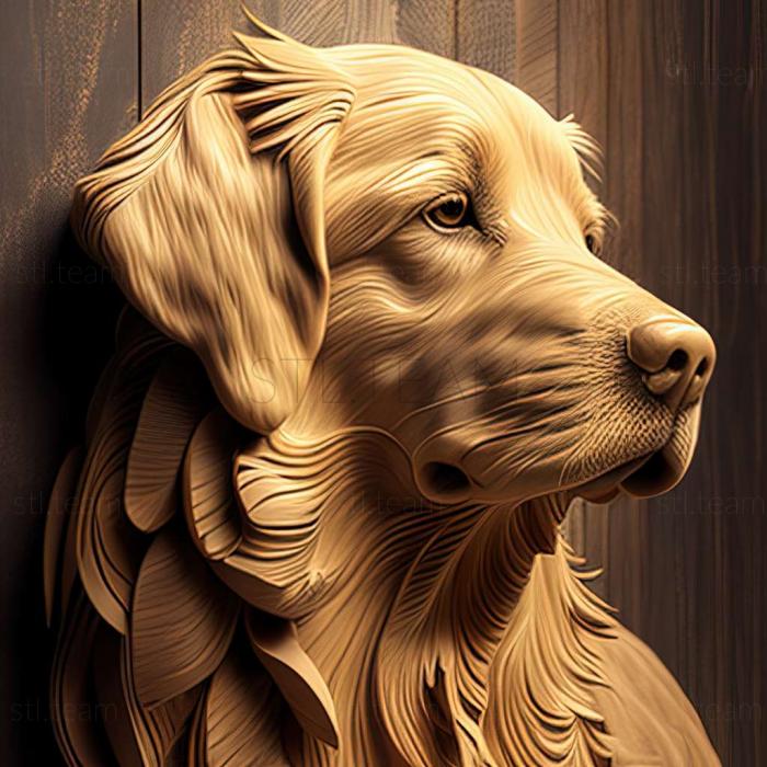 3D model Straight  haired Retriever dog (STL)